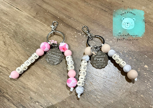 Porte clefs Duo papy & Mamy